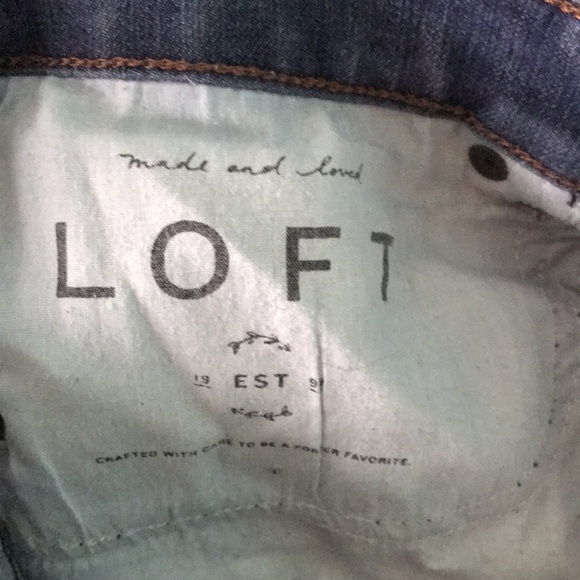 Loft Dark Wash Modern Straight Jeans - Picture 4 of 6